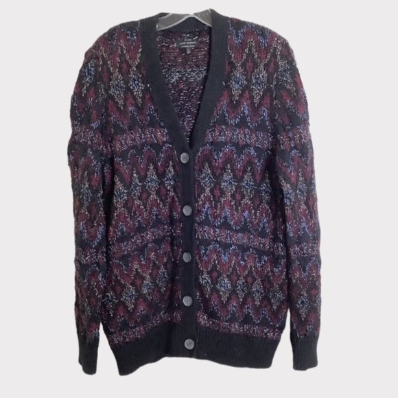 Lucky Brand Sweaters - Lucky Brand Women's Shine Fairisle Chunky Knit Cardigan Sweater Large